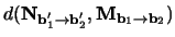 $\displaystyle d(\mathbf{N}_{\mathbf{b}_1' \rightarrow \mathbf{b}_2'},
\mathbf{M}_{\mathbf{b}_1 \rightarrow \mathbf{b}_2})$